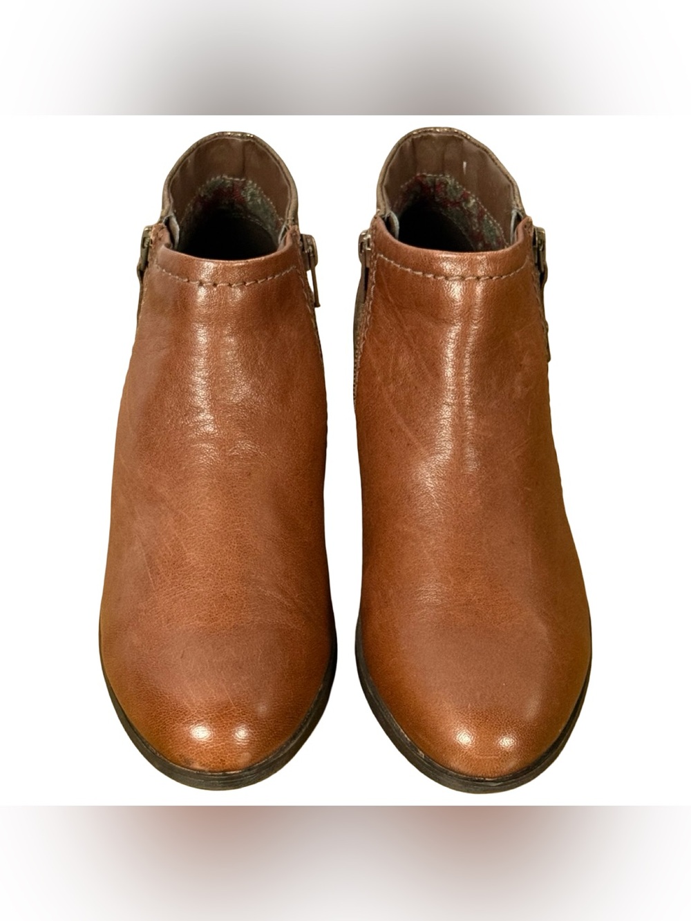 Rockport Oliana Ankle Boots Brown Bronze Leather Booties Size 7.5